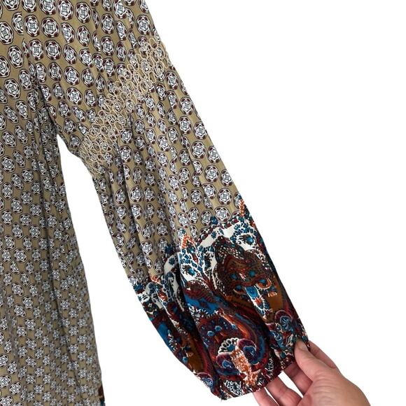 Umgee Peasant Tunic Dress Boho Shift Dress Split Neck sz XL - Picture 6 of 11